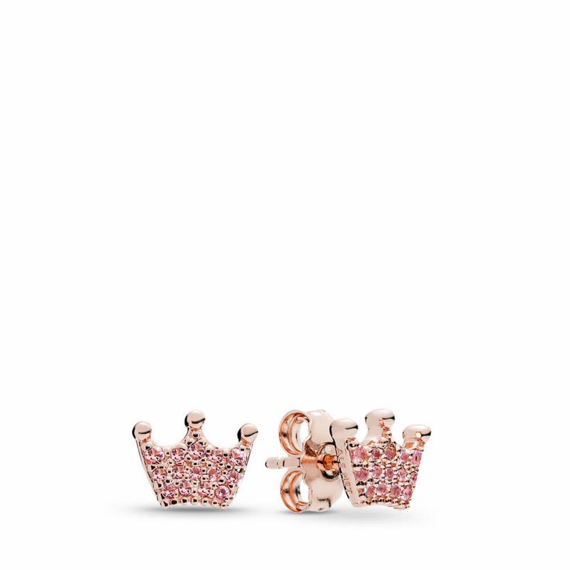 Pandora Rose™ Pink Enchanted Crowns Stud Earrings Egypt MP1856790